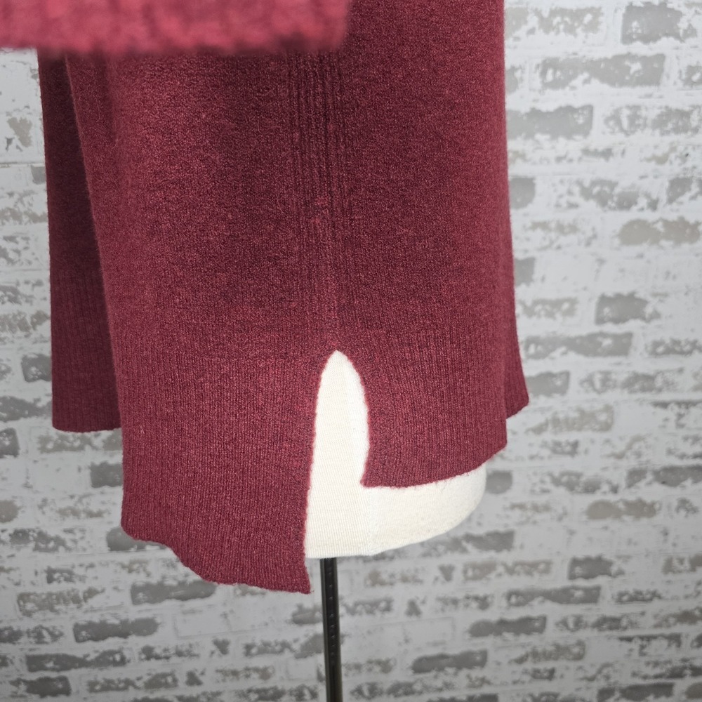 J Crew Sweater Womens Small Maroon Turtleneck Side Slits‎ Supersoft Alpaca Yarn - Picture 6 of 15